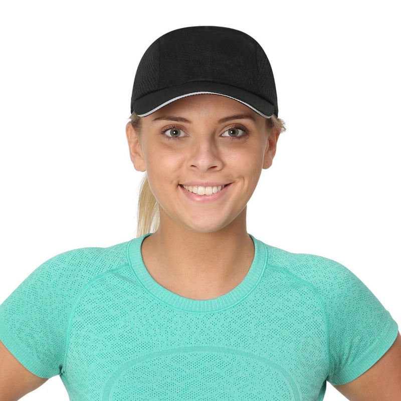 TrailHeads Women's Race Day Performance Running Cap, Lightweight & Quick Drying Mesh Sports Hat with Reflective Trim - Black - Image 4